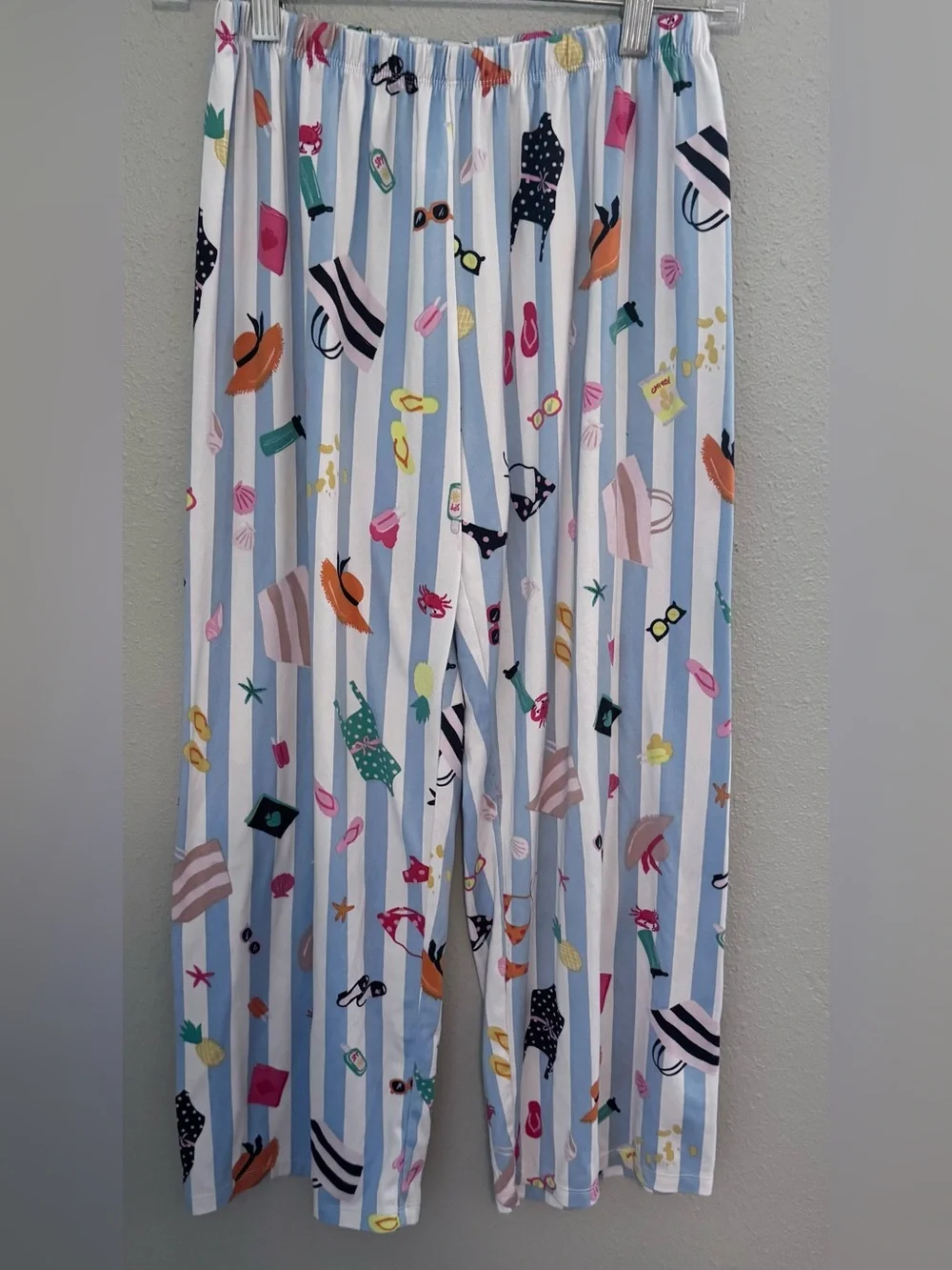 kate spade Blue & White Striped Pajama Set with Summer Icons - Picture 3 of 4